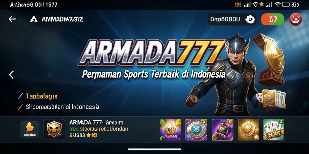 Tampilan screenshot ARMADA777 menunjukkan antarmuka menarik untuk taruhan Sportsbook.