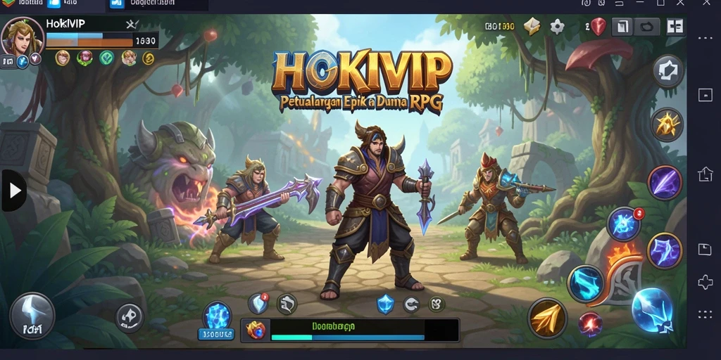 Tampilan gameplay HOKIVIP yang menarik dan penuh aksi RPG.