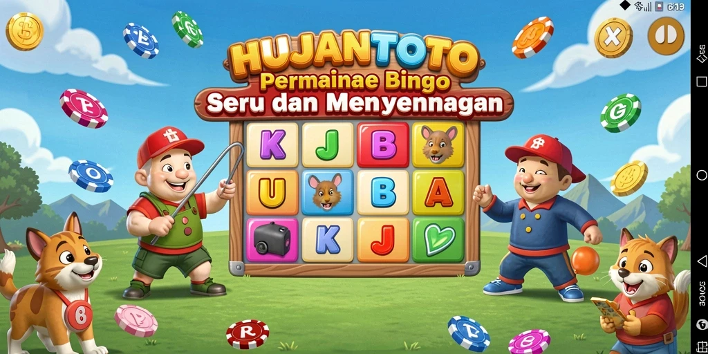 Tampilan gameplay HUJANTOTO yang seru dan interaktif dalam permainan Bingo.