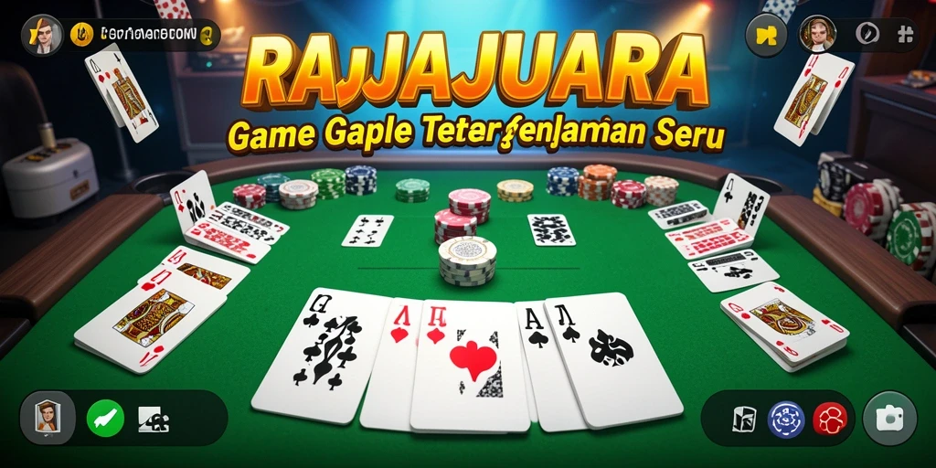 Tampilan gameplay RAJAJUARA dengan desain kartu yang menarik.