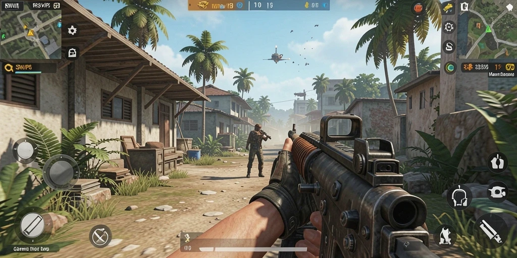 Tangkapan layar gameplay seru dari RSNVIP6 menunjukkan aksi tembak-menembak yang intens.
