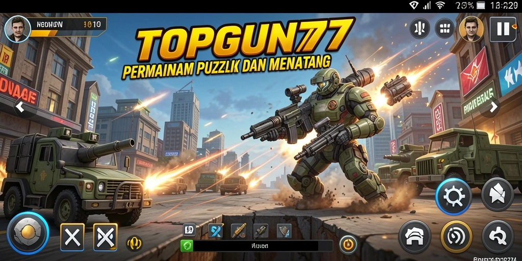 Tangkapan layar gameplay TOPGUN77 menampilkan tantangan Puzzle menarik.