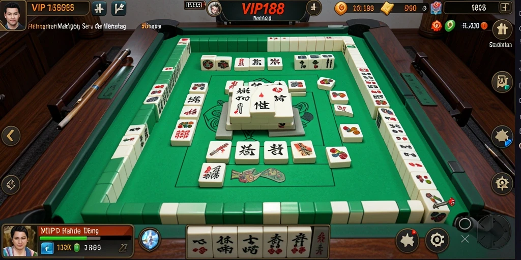 Screenshot gameplay yang menarik dari VIP188 dengan tampilan Mahjong.