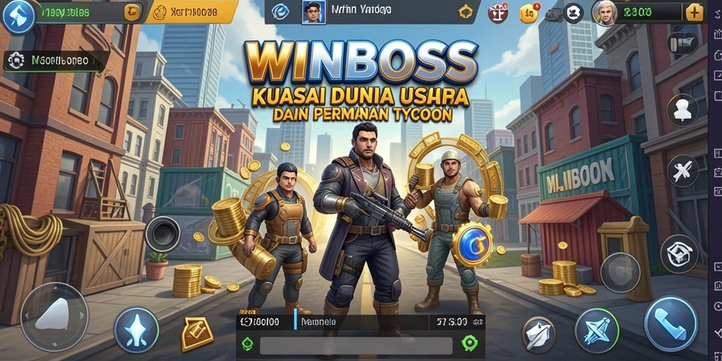 Screenshot gameplay WINBOSS menampilkan pengelolaan bisnis yang menarik.